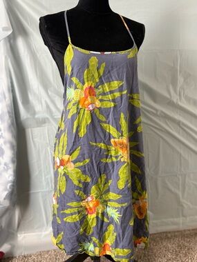 Pataloha Purple Tropical Print Slip Dress